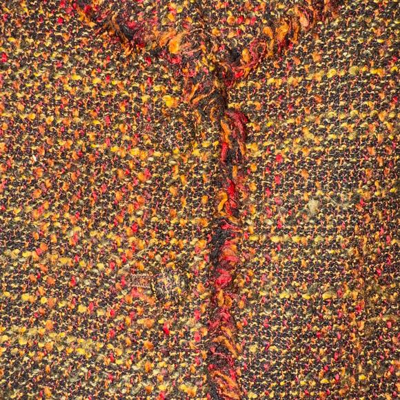 VTG Amazing Fall Look Albert Nipon 10P Brown Tweed Raw Edge 4-Button Blazer - Picture 3 of 6